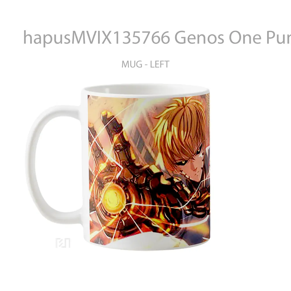 Mug Genos One Punch Man V2 Cangkir Anime - All-side / Desain