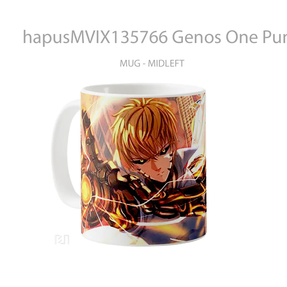 Mug Genos One Punch Man V2 Cangkir Anime - All-side / Desain