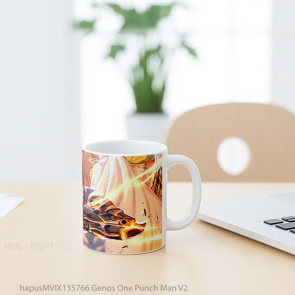 Mug Genos One Punch Man V2 Cangkir Anime - All-side / Desain