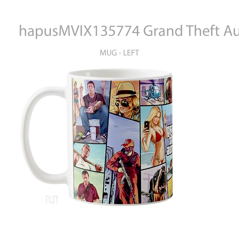 Mug Grand Theft Auto V Gta 5 Poster Gelas Keramik Unik - All-side / Desain