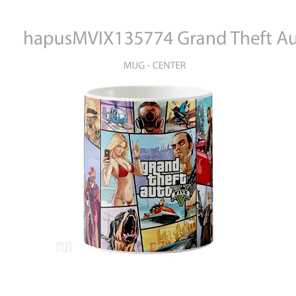 Mug Grand Theft Auto V Gta 5 Poster Gelas Keramik Unik