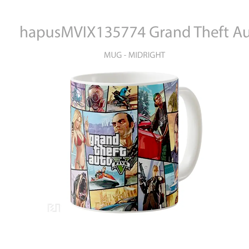 Mug Grand Theft Auto V Gta 5 Poster Gelas Keramik Unik - All-side / Desain