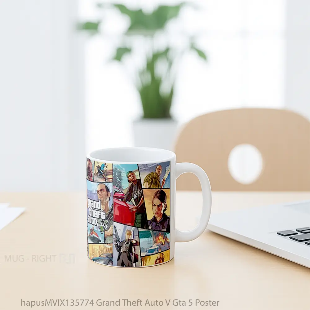 Mug Grand Theft Auto V Gta 5 Poster Gelas Keramik Unik - All-side / Desain