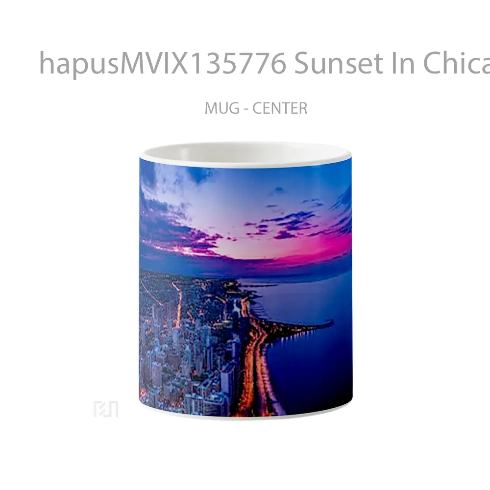 Mug Sunset In Chicago Gelas Pemandangan Alam