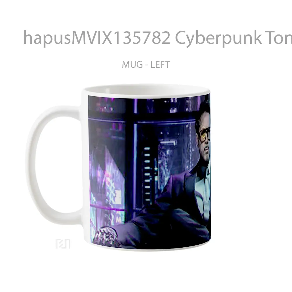 Mug Cyberpunk Tony Stark Fanart Cangkir Gamer - All-side / Desain