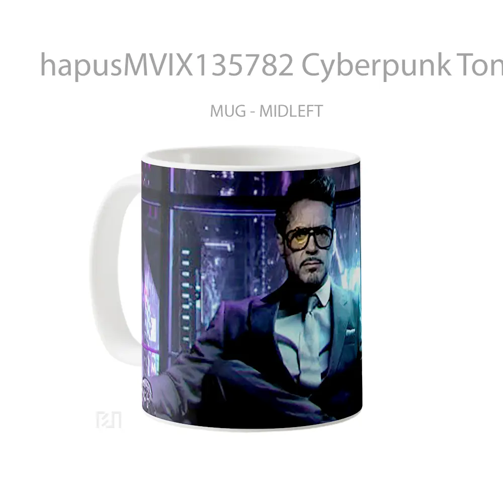 Mug Cyberpunk Tony Stark Fanart Cangkir Gamer - All-side / Desain
