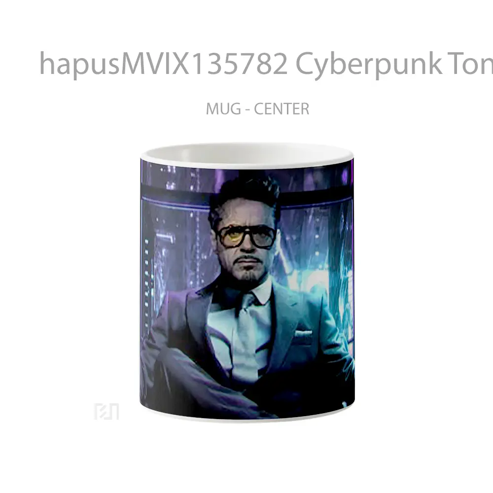 Mug Cyberpunk Tony Stark Fanart Cangkir Gamer