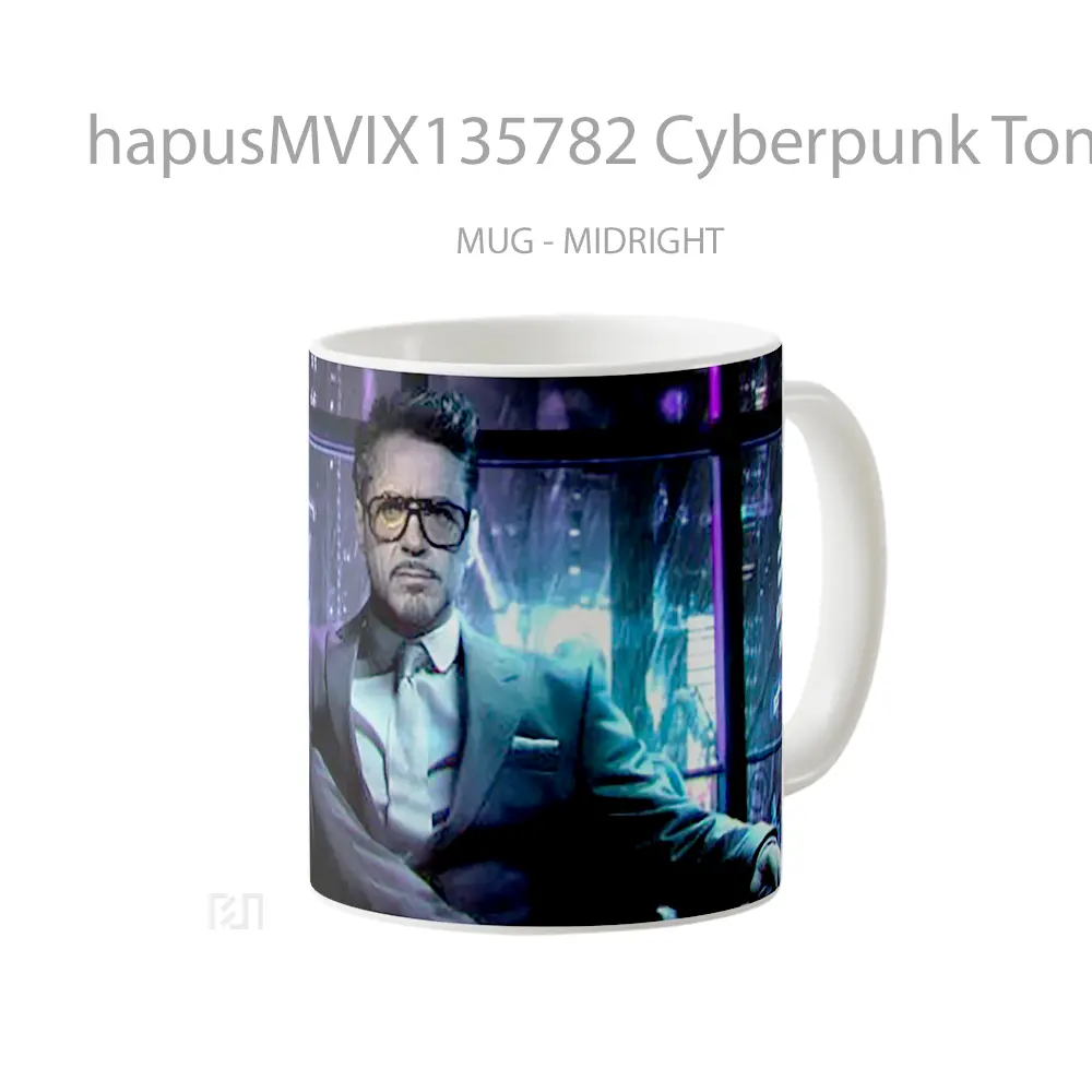 Mug Cyberpunk Tony Stark Fanart Cangkir Gamer - All-side / Desain
