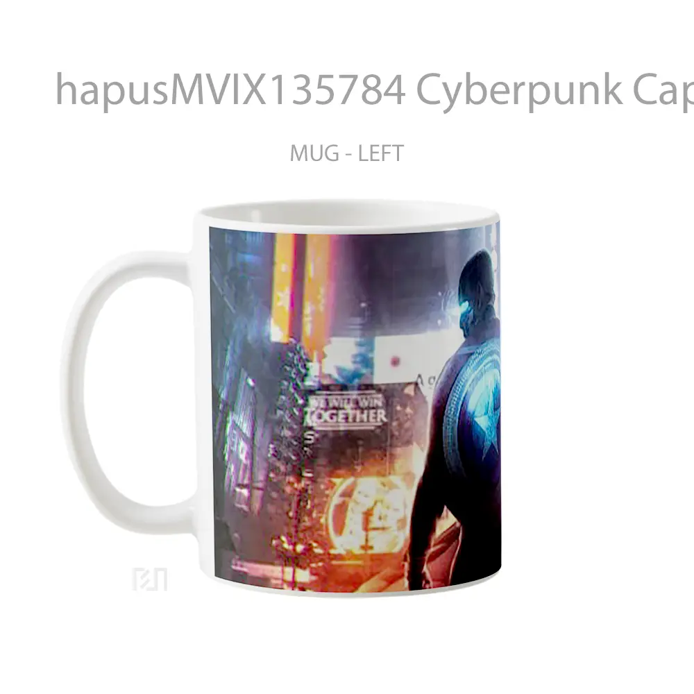 Mug Cyberpunk Captain America Fanart Gelas Superhero - All-side / Desain