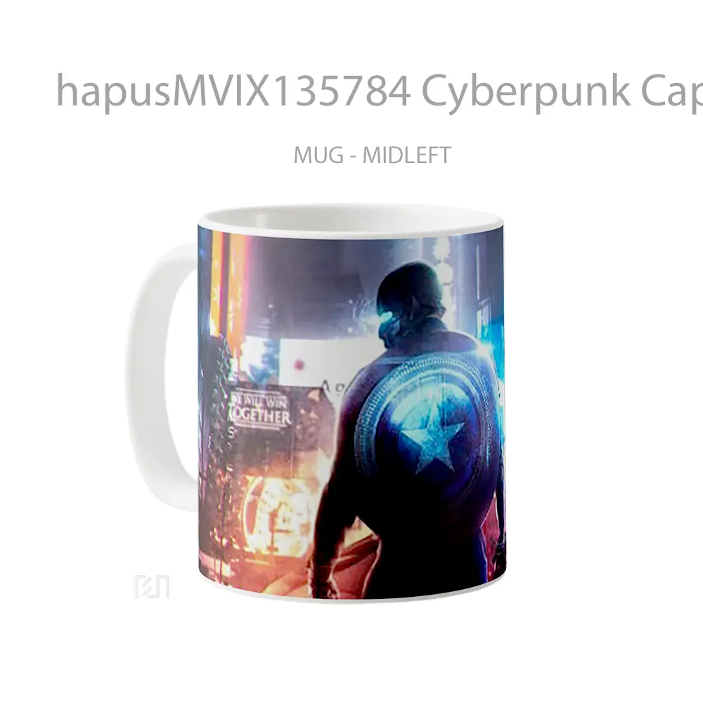 Mug Cyberpunk Captain America Fanart Gelas Superhero - All-side / Desain
