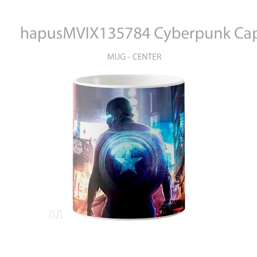 Mug Cyberpunk Captain America Fanart Gelas Superhero