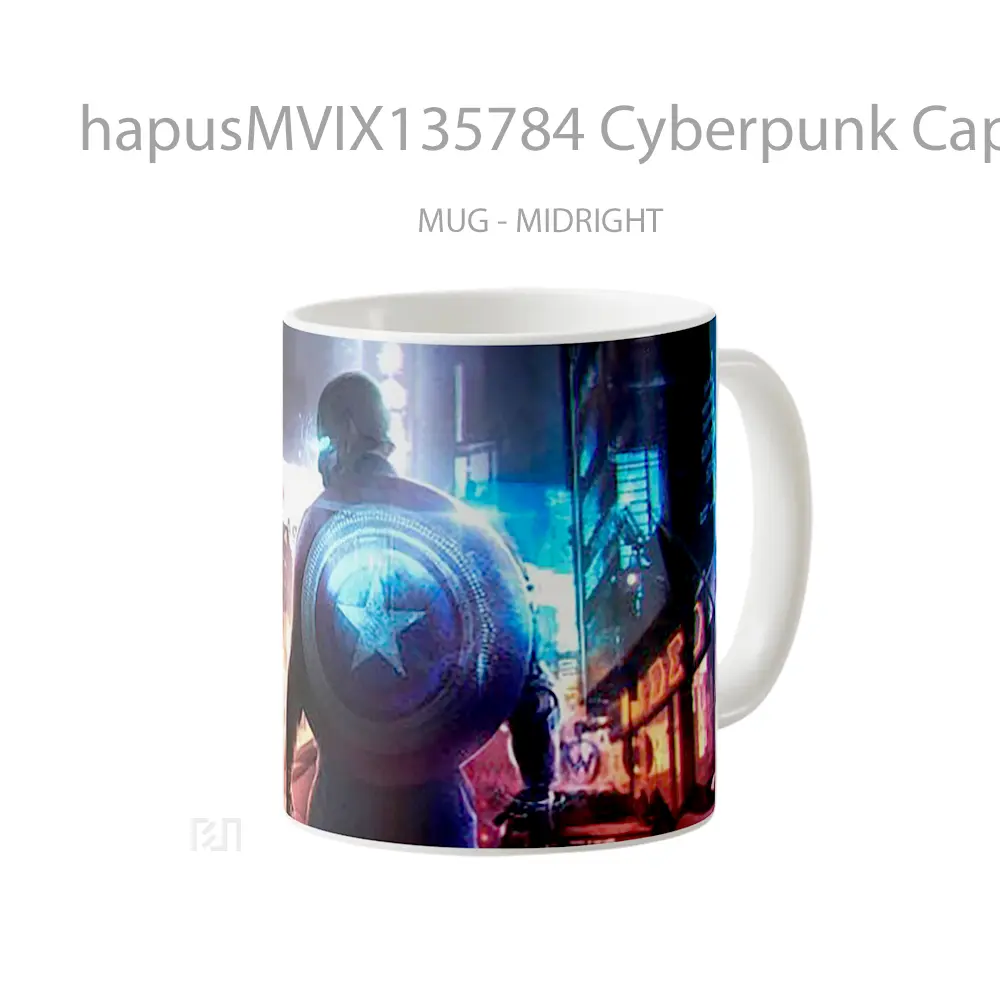 Mug Cyberpunk Captain America Fanart Gelas Superhero - All-side / Desain