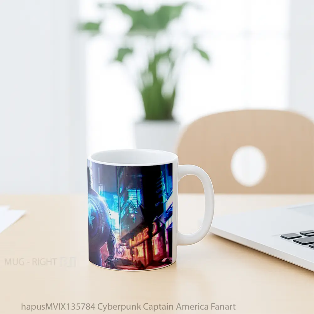 Mug Cyberpunk Captain America Fanart Gelas Superhero - All-side / Desain