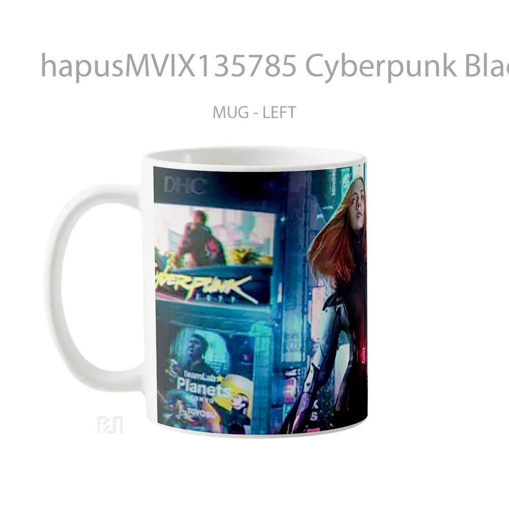 Mug Cyberpunk Black Widow Fanart Gelas Superhero - All-side / Desain