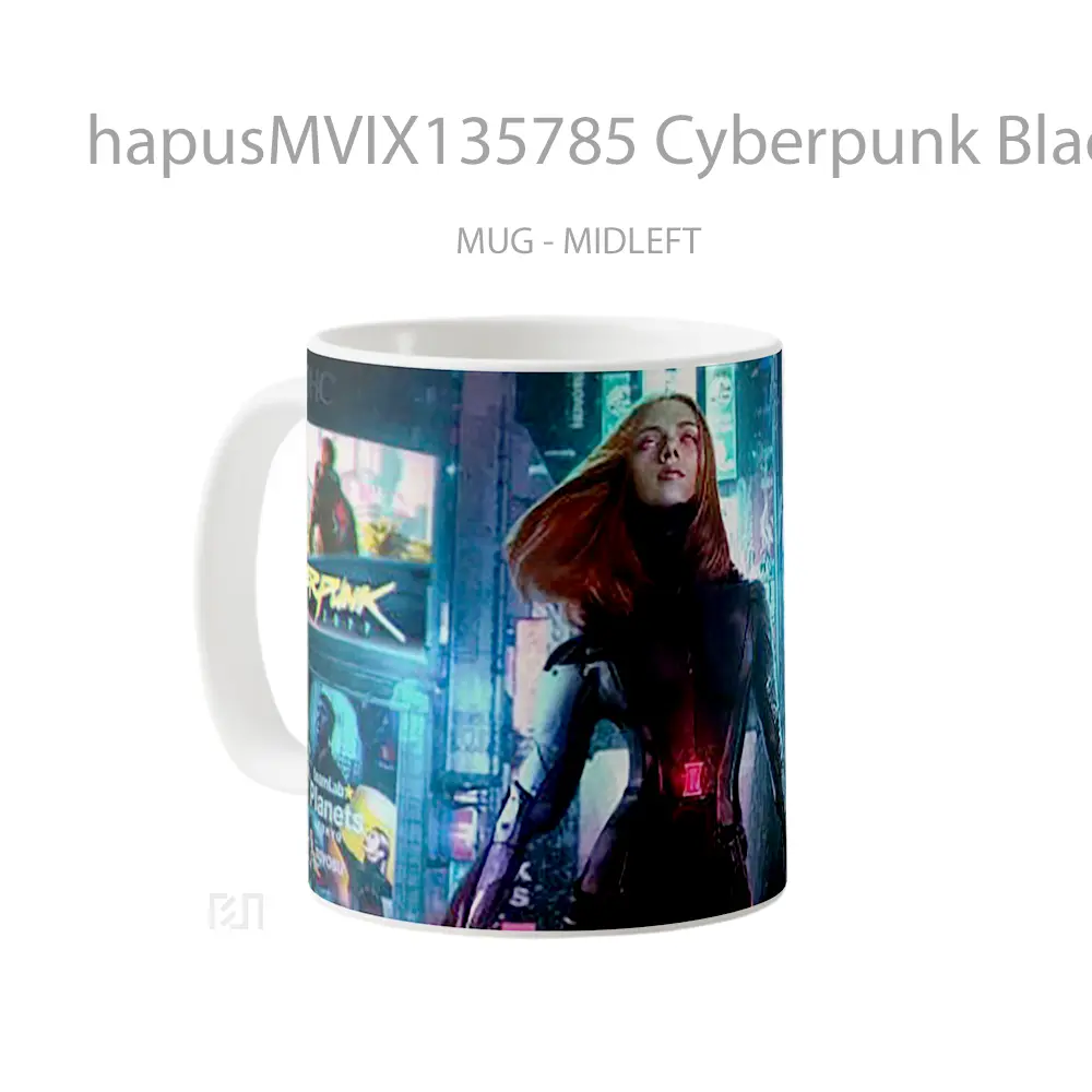 Mug Cyberpunk Black Widow Fanart Gelas Superhero - All-side / Desain