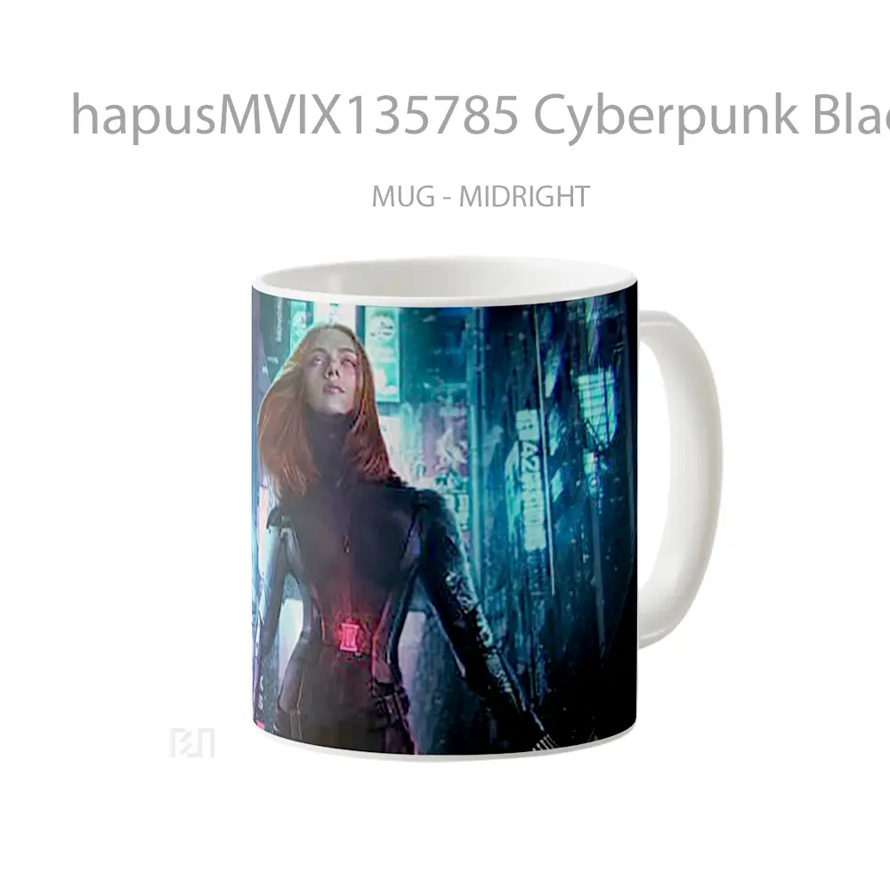 Mug Cyberpunk Black Widow Fanart Gelas Superhero - All-side / Desain