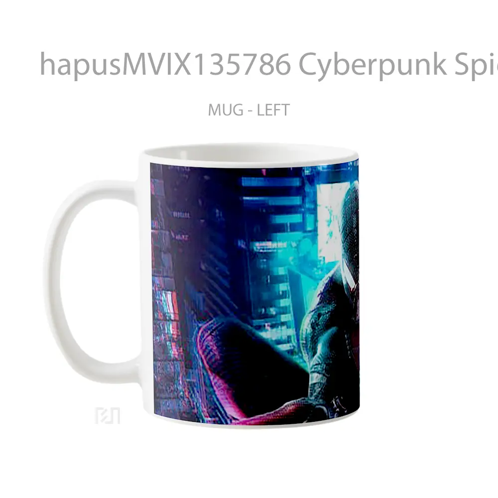 Mug Cyberpunk Spiderman Fanart Gelas Superhero - All-side / Desain