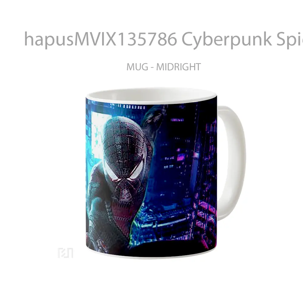 Mug Cyberpunk Spiderman Fanart Gelas Superhero - All-side / Desain