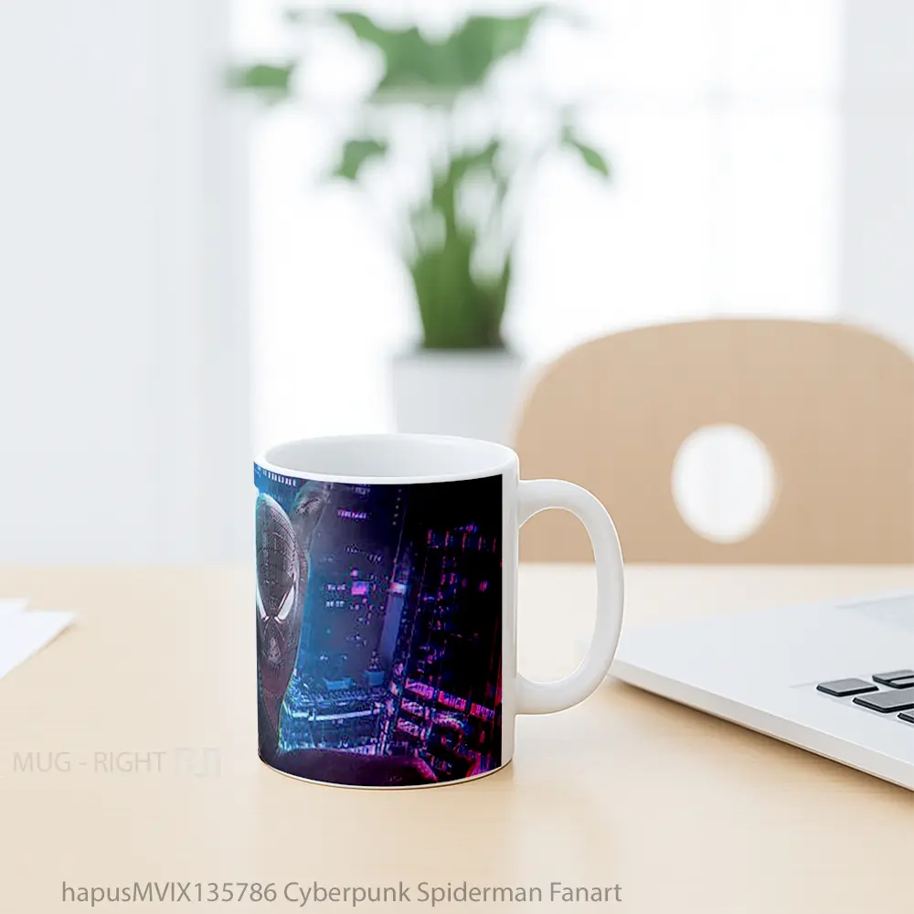 Mug Cyberpunk Spiderman Fanart Gelas Superhero - All-side / Desain