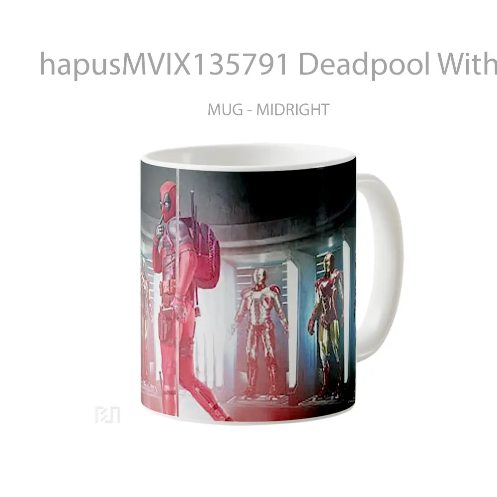 Mug Deadpool With Iron Man S Armors Fanart Gelas Superhero - All-side / Desain