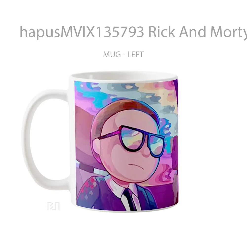 Mug Rick And Morty V4 Gelas Kartun - All-side / Desain