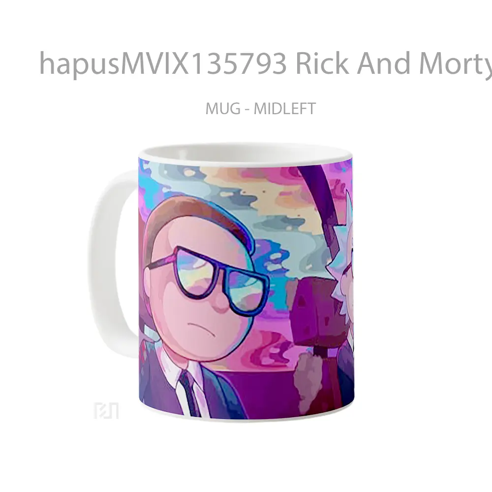 Mug Rick And Morty V4 Gelas Kartun - All-side / Desain