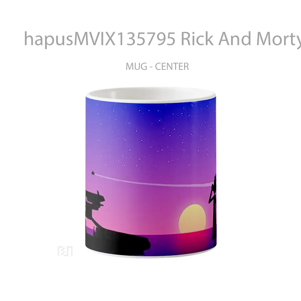 Mug Rick And Morty In Sunset Gelas Pemandangan Alam
