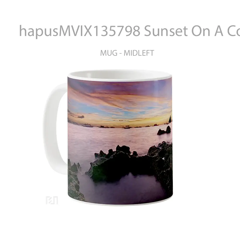 Mug Sunset On A Coast Gelas Pemandangan Alam - All-side / Desain