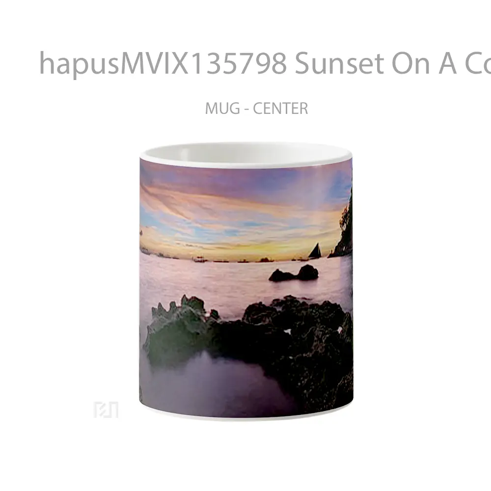 Mug Sunset On A Coast Gelas Pemandangan Alam