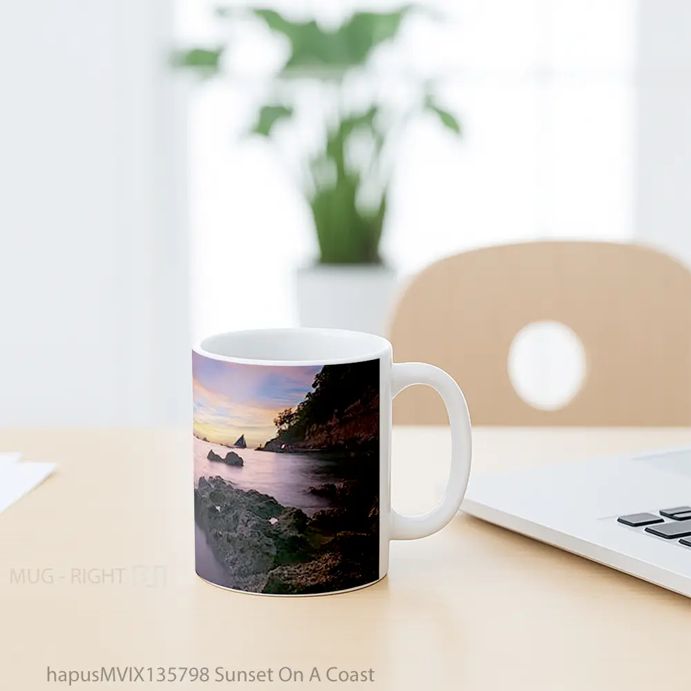 Mug Sunset On A Coast Gelas Pemandangan Alam - All-side / Desain