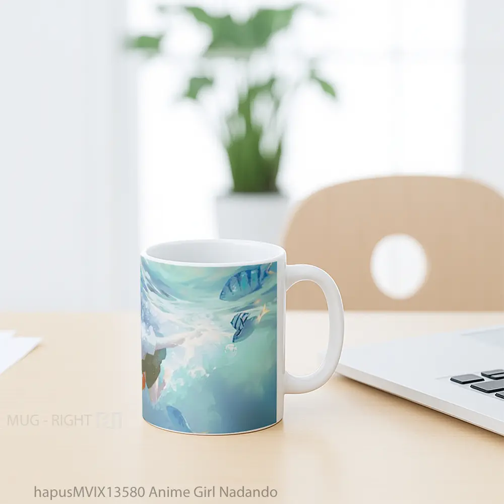 Mug Anime Girl Nadando Cangkir Anime - All-side / Desain