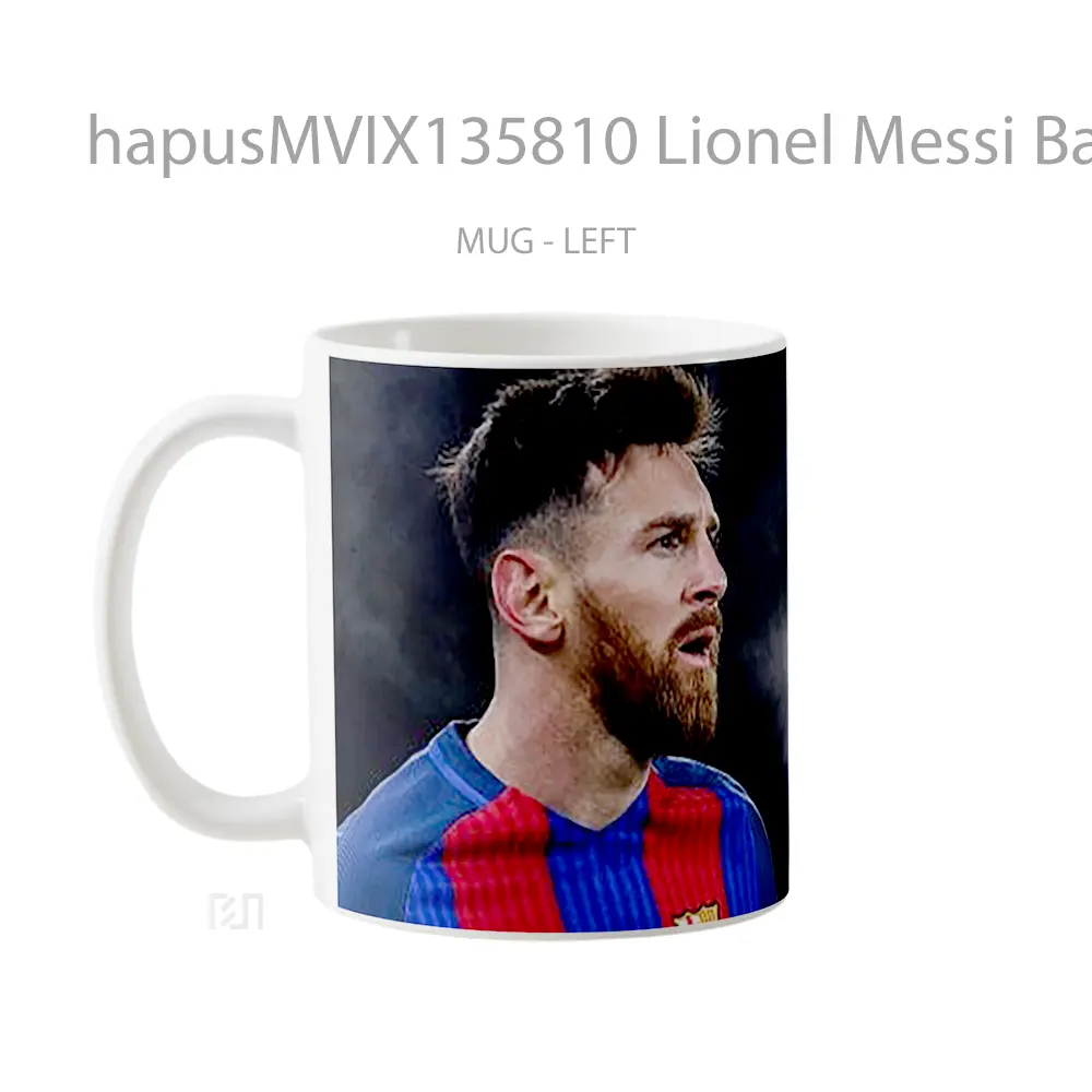 Mug Lionel Messi Barcelona V1 Gelas Keramik Unik - All-side / Desain