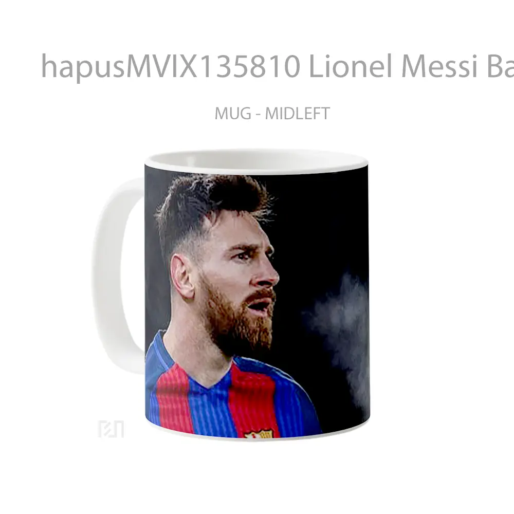 Mug Lionel Messi Barcelona V1 Gelas Keramik Unik - All-side / Desain