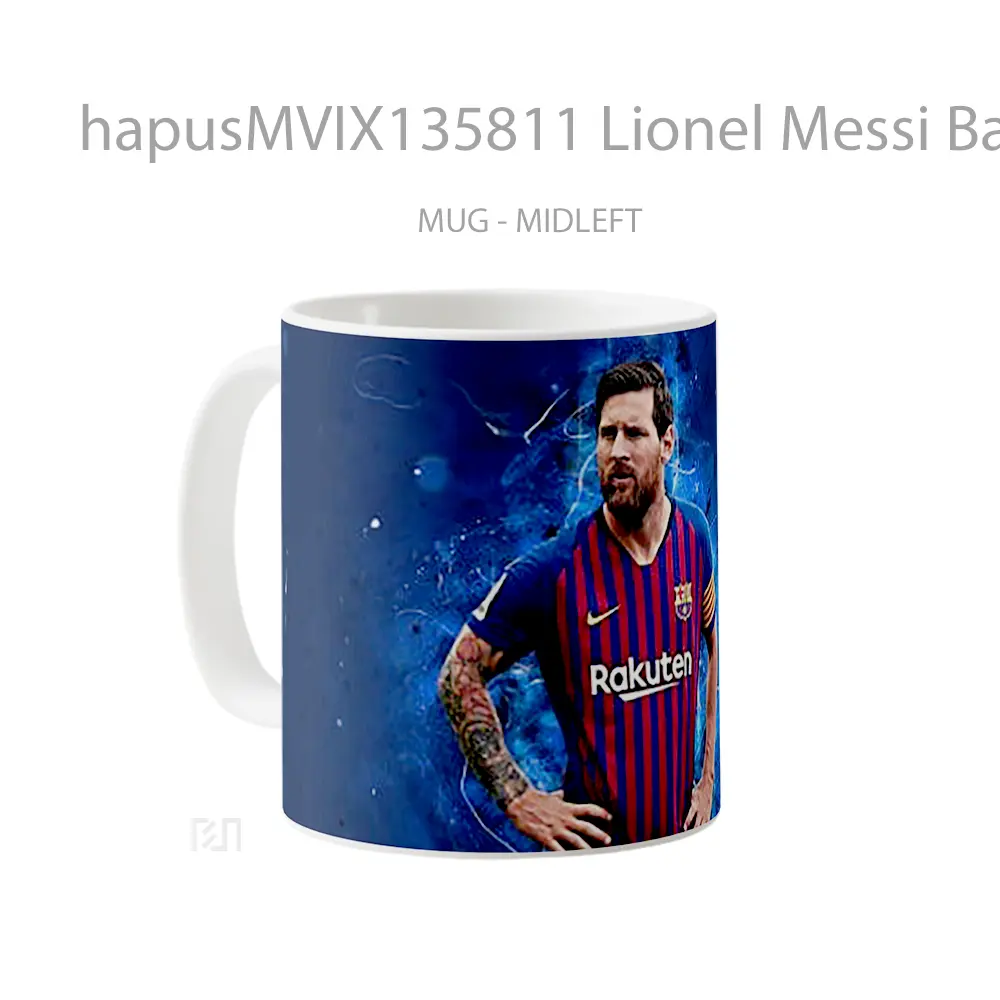 Mug Lionel Messi Barcelona V2 Gelas Keramik Unik - All-side / Desain