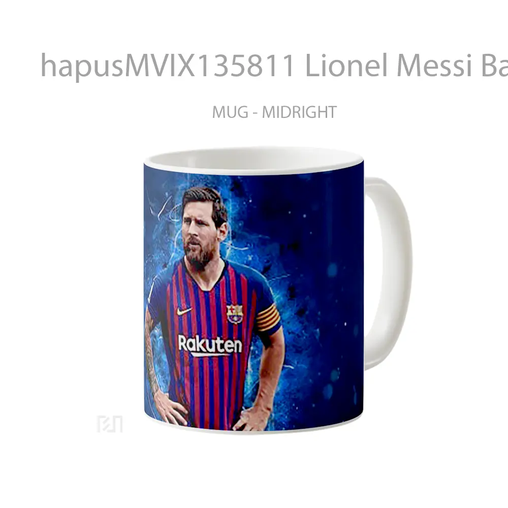 Mug Lionel Messi Barcelona V2 Gelas Keramik Unik - All-side / Desain