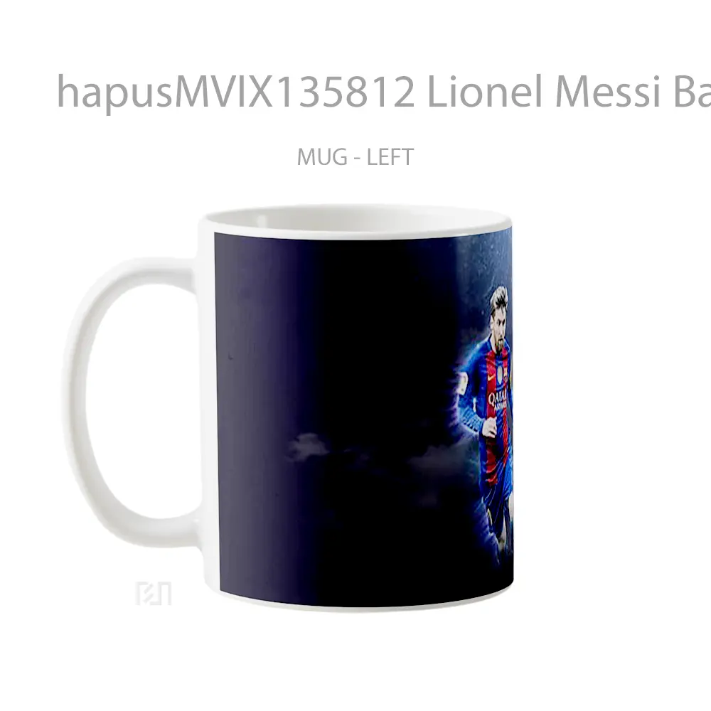 Mug Lionel Messi Barcelona V3 Gelas Keramik Unik - All-side / Desain
