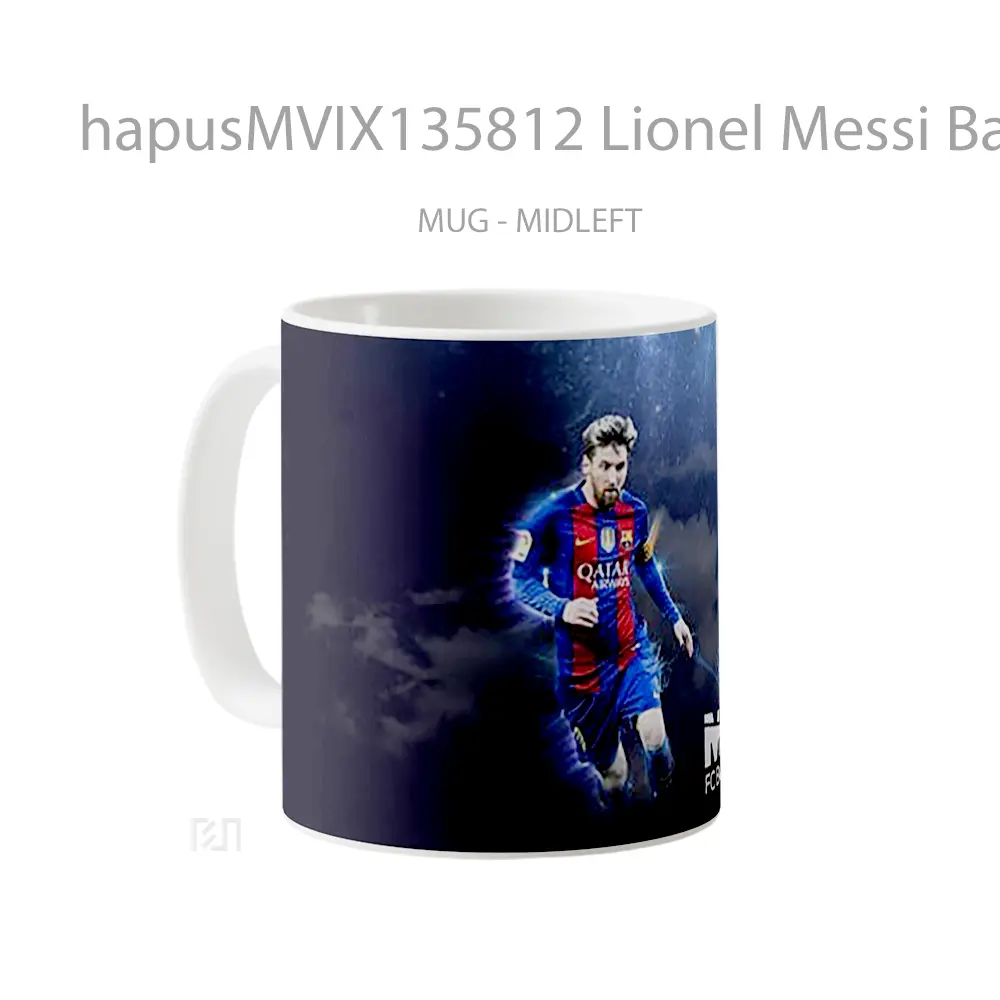 Mug Lionel Messi Barcelona V3 Gelas Keramik Unik - All-side / Desain