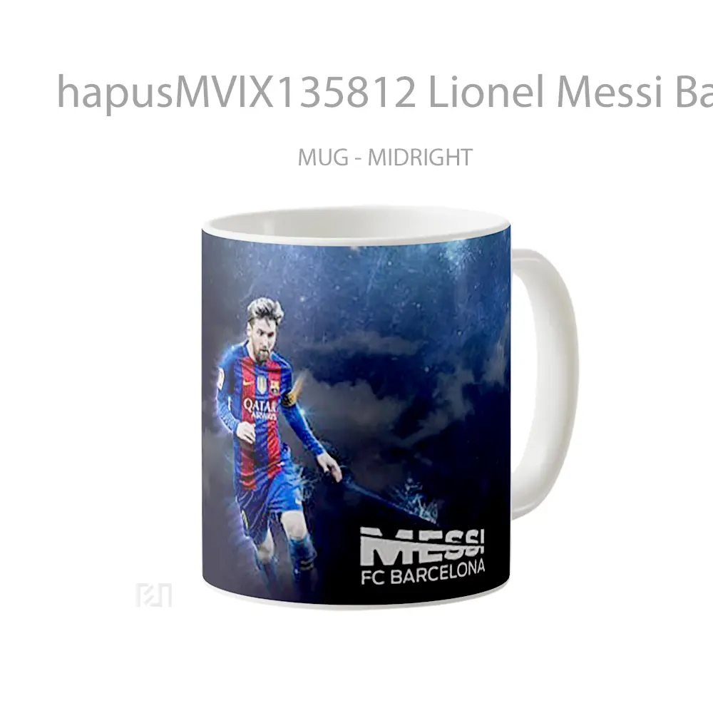Mug Lionel Messi Barcelona V3 Gelas Keramik Unik - All-side / Desain