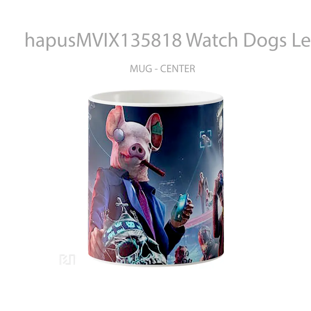 Mug Watch Dogs Legion Characters Masks V2 Gelas Hewan Lucu