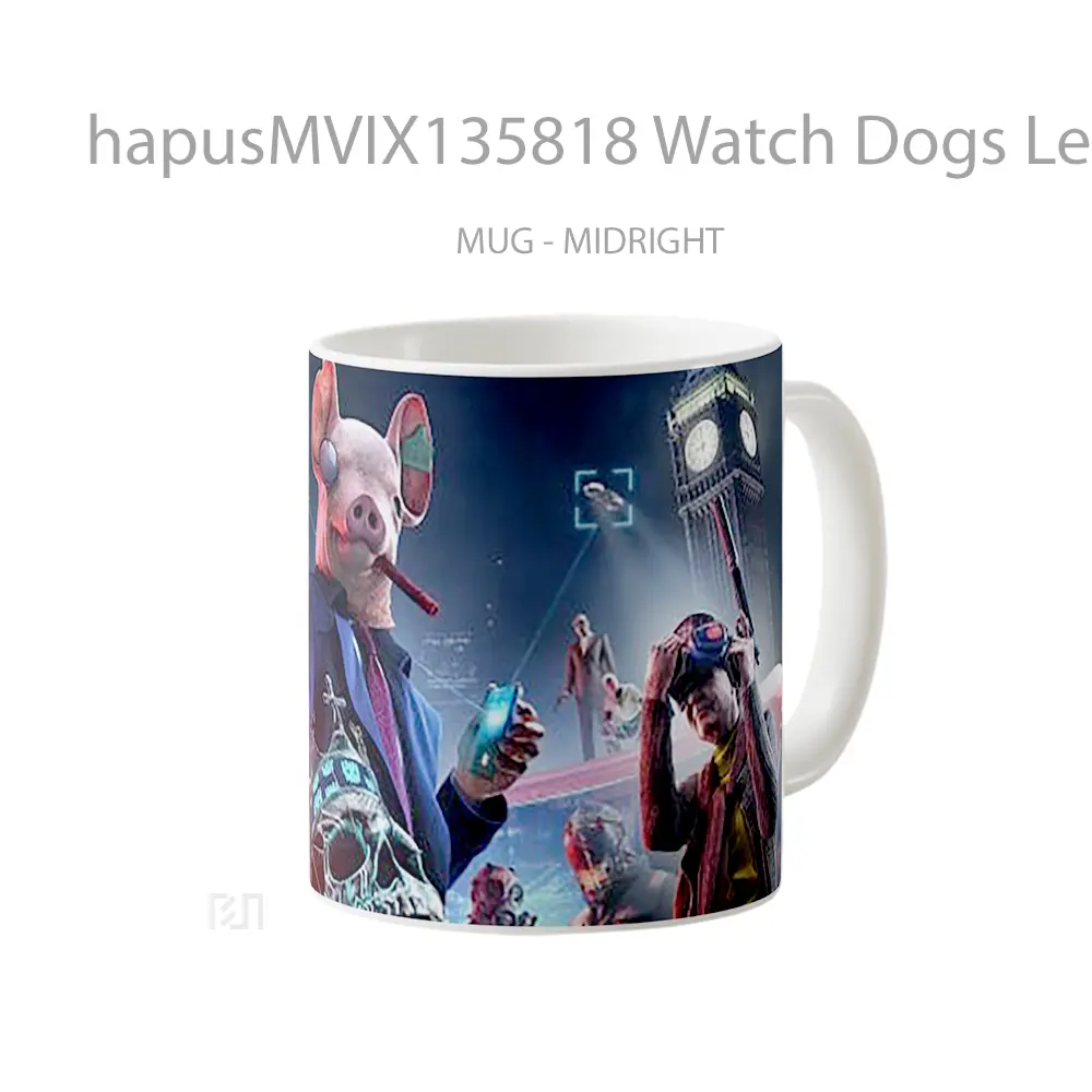 Mug Watch Dogs Legion Characters Masks V2 Gelas Hewan Lucu - All-side / Desain