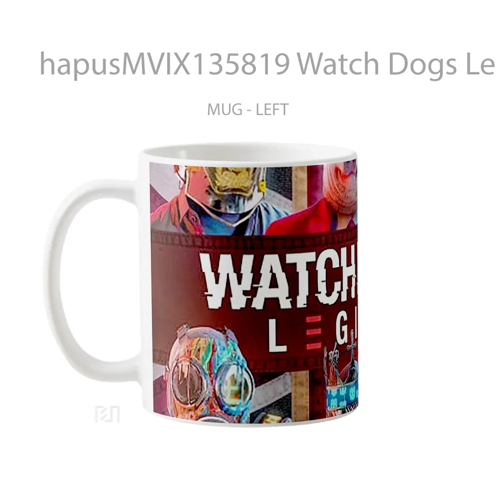 Mug Watch Dogs Legion Characters Masks V3 Gelas Hewan Lucu - All-side / Desain