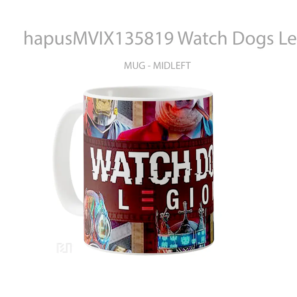 Mug Watch Dogs Legion Characters Masks V3 Gelas Hewan Lucu - All-side / Desain