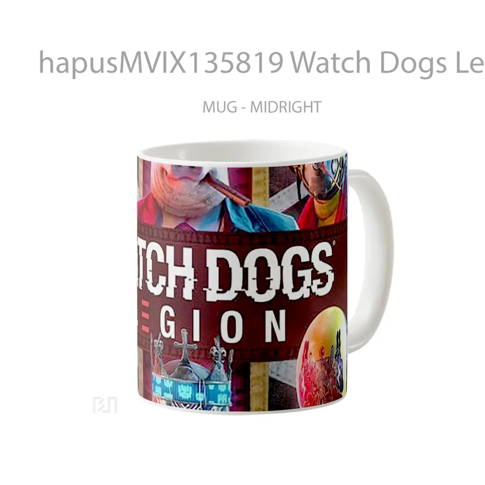 Mug Watch Dogs Legion Characters Masks V3 Gelas Hewan Lucu - All-side / Desain