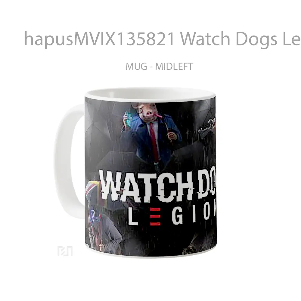 Mug Watch Dogs Legion Characters Masks V4 Gelas Hewan Lucu - All-side / Desain
