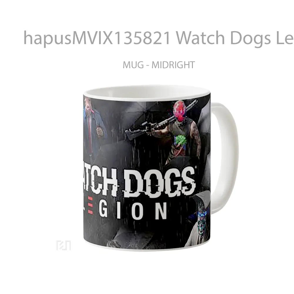 Mug Watch Dogs Legion Characters Masks V4 Gelas Hewan Lucu - All-side / Desain