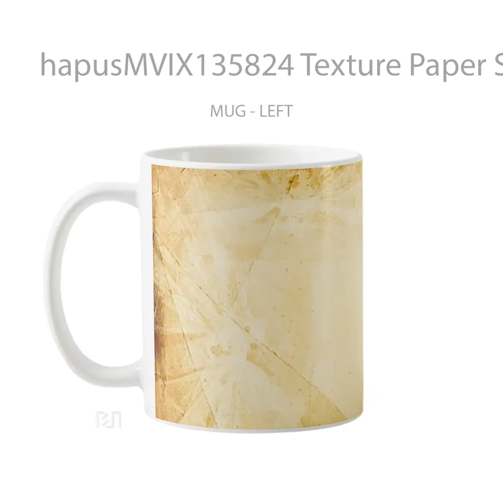 Mug Texture Paper Sheet Brown Crumpled Gelas Keramik Unik - All-side / Desain