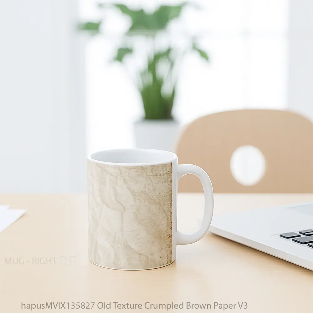 Mug Old Texture Crumpled Brown Paper V3 Gelas Keramik Unik - All-side / Desain