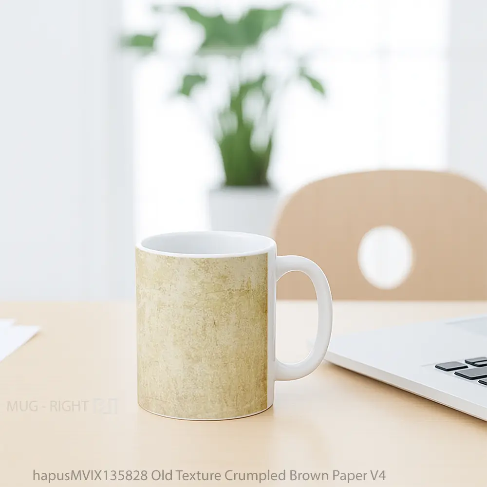 Mug Old Texture Crumpled Brown Paper V4 Gelas Keramik Unik - All-side / Desain