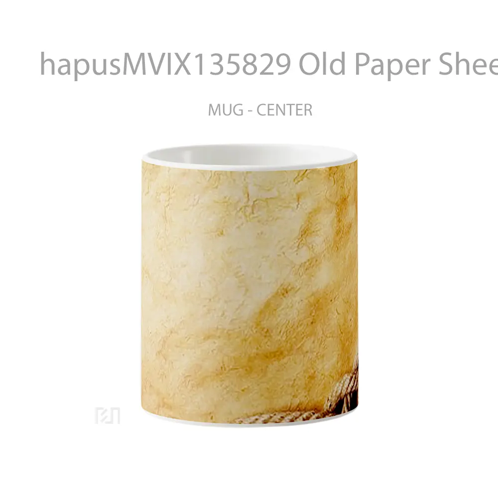 Mug Old Paper Sheet With Rope Gelas Keramik Unik