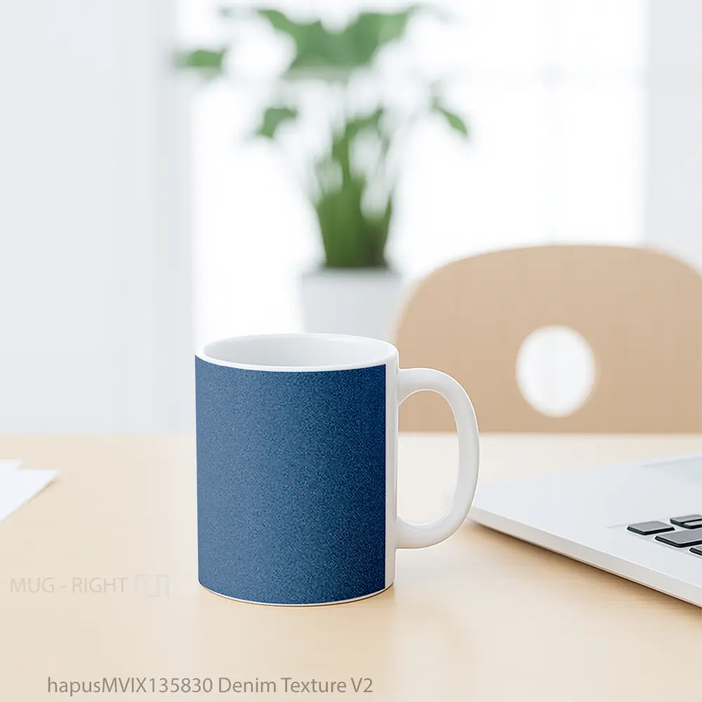 Mug Denim Texture V2 Gelas Keramik Unik - All-side / Desain